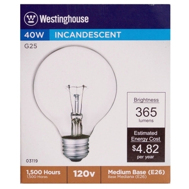 Bulb G25 40w Clr