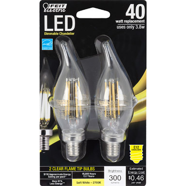 LED C10 E12 SW 40W 2PK
