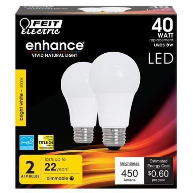 Led A19 E26 Bw 40w 2pk