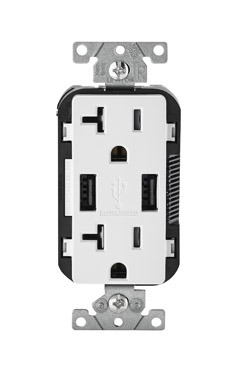 Usb Outlet 20amp Wht