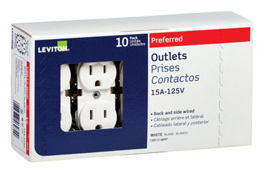 Outlet Dplx 15a Wht 10pk