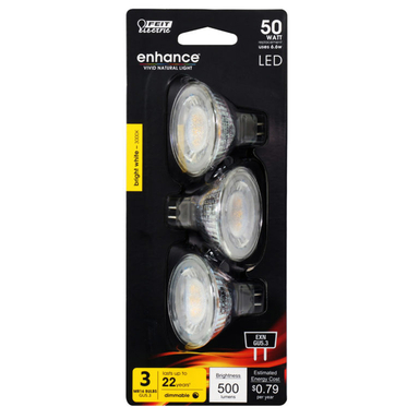 Led Mr16gu5.3 Bw 50w 3pk