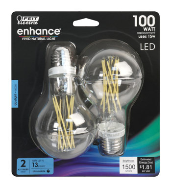 LED A21 E26 DL 100W 2PK
