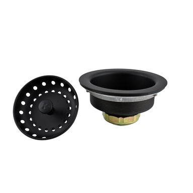 SINK STRAINR BLK 3-1/2"