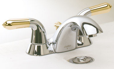 FAUCET LAV 2HDLE CHR/BR