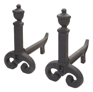 ANDIRONS BLACK 18"HX18"L