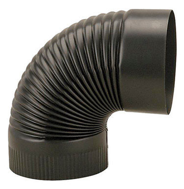 ELBOW 90 CORR 24G 6" BLK