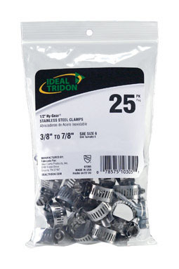 HOSECLMP 3/8-7/8 SS 25PK