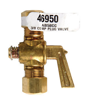 PLUG VALVE 3/8X3/8"BRS