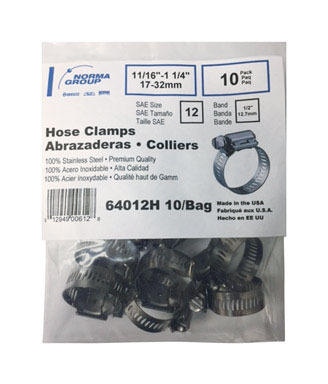 HOSE CLAMP SAE 12 10PK