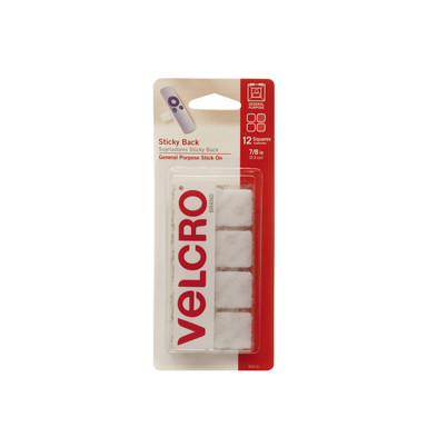 VELCRO SQUARE STICKY WHT