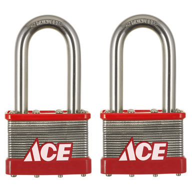 Ace Padlock Lmntd 2" 2pk