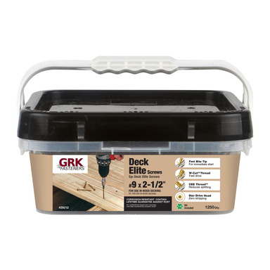 SCREWS GRK 9X2.5" 1250PK