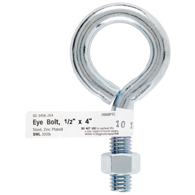 BOLT EYE W/NUT 1/2"X4"