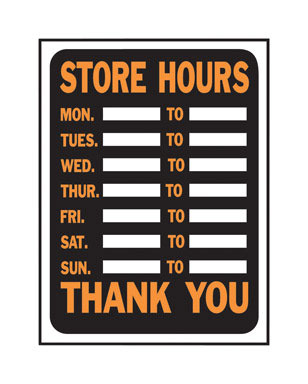 Sign Store Hours 8.5x12"