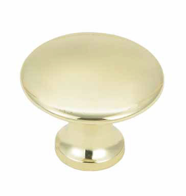 KNOB 1-1/4"RND PB