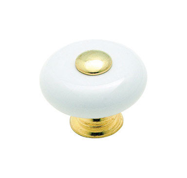 KNOB 1.25"CERAMIC/BRASS