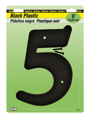 Number 5 Plstc 6"black