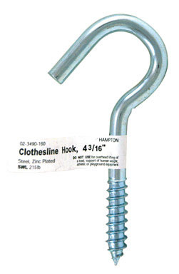 HOOK CLOTHSLN 3/8"X4.19"