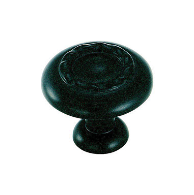 KNOB 1.25"D FLAT BLACK