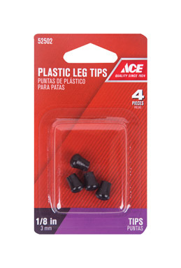 Tip Leg Plst Blk 1/8"cd4