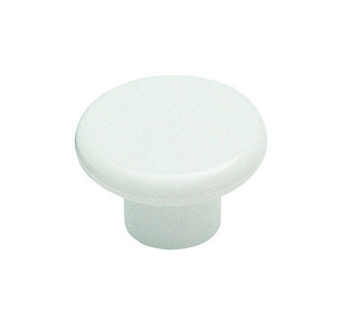 KNOB PLASTIC 1-1/4" WHTE