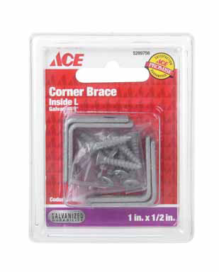 Crnr Brace1"x1/2"galv4pk