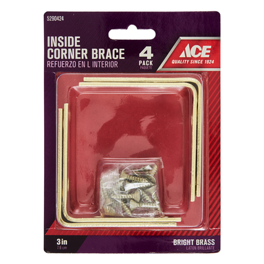 Corner Brace 3x3/4" Brs
