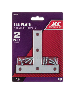 Tee Plate 4"x4" Zn Cd/2