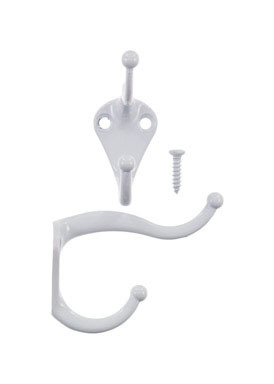 Coat Hat Hook Wht Cd/2