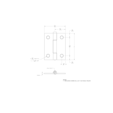 Hinge Narrow 2" Bb Cd/2