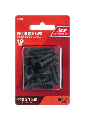 Wood Screw #12 1-1/4"blk