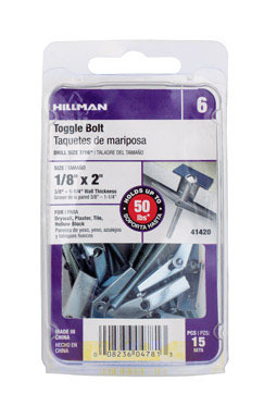 TOGGLE BOLT 1/8X2 CD15