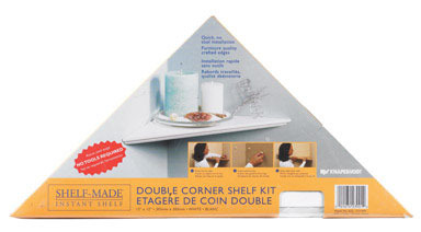 CORNER SHELF 12" WHT 2PK