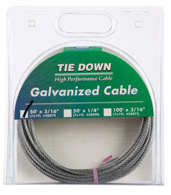 PRE-CUT CABLE50'GALV3/16