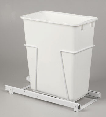 CABINET TRASH BIN WHT