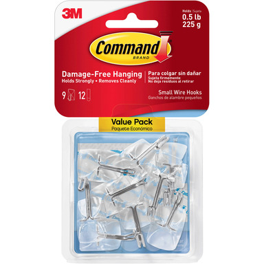 WIRE HOOKS SML CLR 9PK