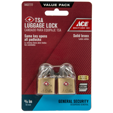 Ace 22mm Brass Tsa 2pk