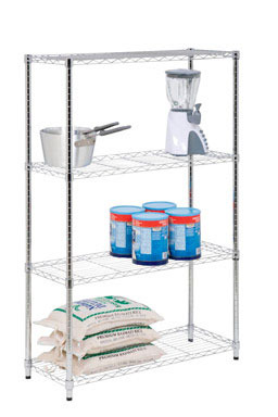 SHELF 4-TIER CHROME 250#