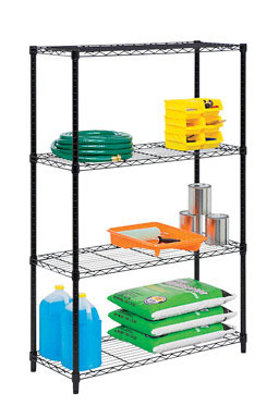 SHELF 4 TIER BLACK 250#