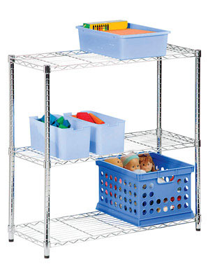 SHELF 3 TIER CHROME 30"H