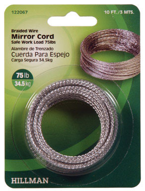 MIRROR HANG CORD 10'ZINC