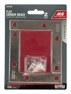 Crnr Brace Flat 4x3/4"ss