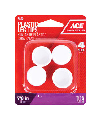 Tip Leg Plst Wht7/8"cd4