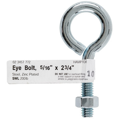 BOLT EYE W/NUT5/16"X2.75