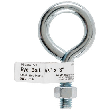 BOLT EYE W/NUT 3/8"X3"