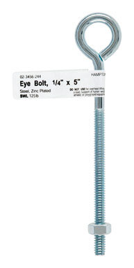 BOLT EYE W/NUT 1/4"X5"