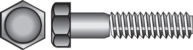 BOLT 1/4HEX 2-1/2"NC SS