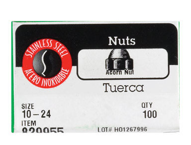 NUT CAP 10-24 SS 100PK