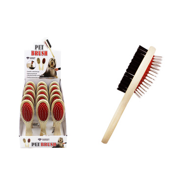 WOOD HANDLE PET BRUSH